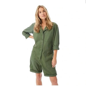 Xirena green utility romper jumpsuit